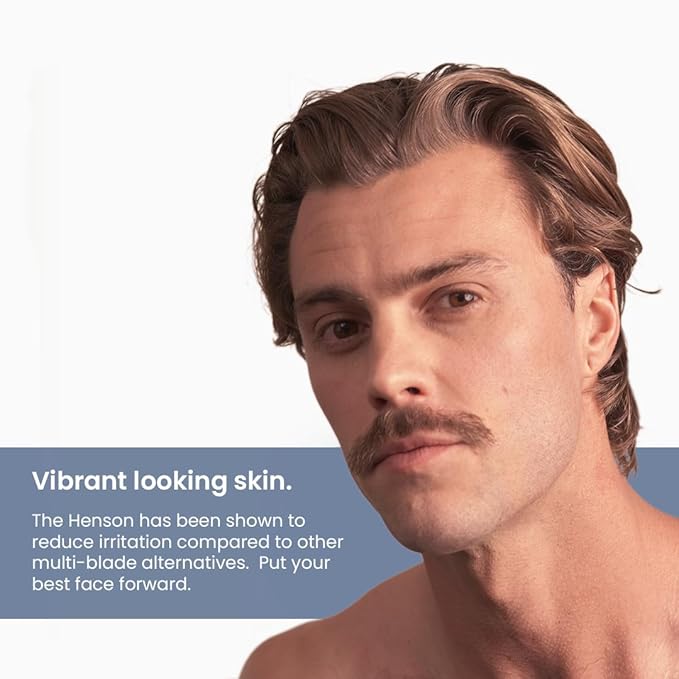 Henson Shaving Razor - Tan Double Edge Safety Razor with 5 Spare Blades - 30° Angled Precision With Superior Blade Rigidity- Reusable Single Blade Razors For Men and Women - Mild Aggression