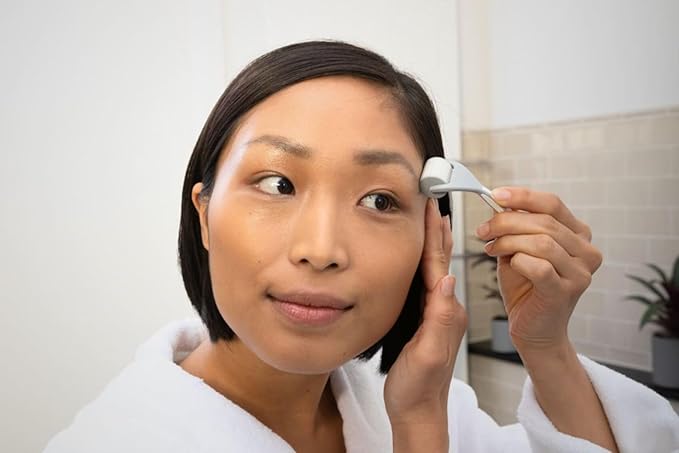 Dermaroller Home Care Microneedle Roller - 0.2mm Stainless Steel Derma Roller for Skin Care Exfoliation, Improved Texture, and Radiance on Face, Neck, and Décolleté