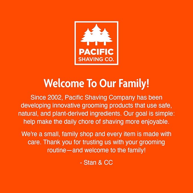 Pacific Shaving Company Caffeinated Shaving Cream - Shea Butter + Spearmint Antioxidant Shaving Cream with Caffeine - Clean Formula for Hydrating, Redness Reducing + Irritation-Free Shave (3.4 Oz)