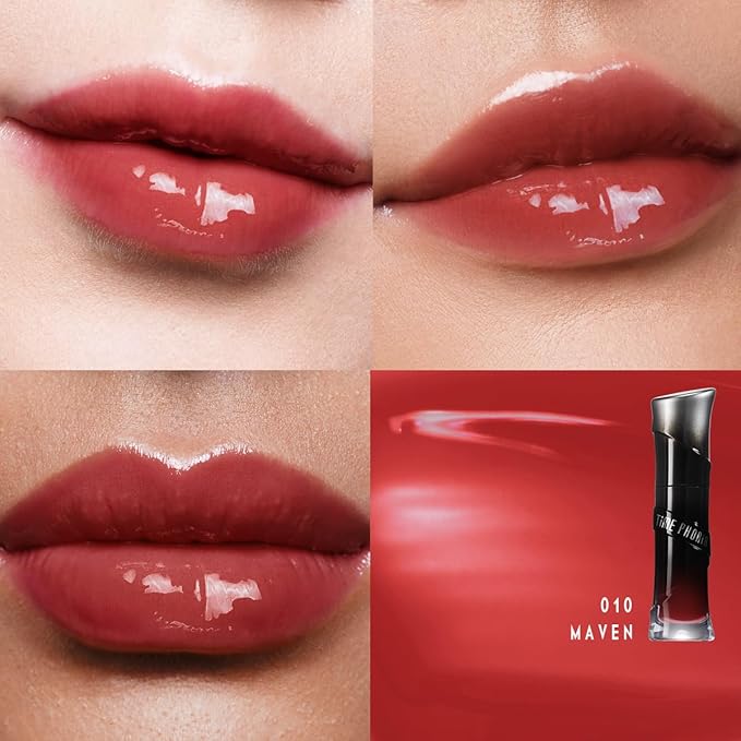 LUNARA FROST 3D LIP GLOSS - Plumping High-Shine Gloss with Hyaluronic Acid | Non-Sticky Glassy Finish | Cooling Sensation | 24H Hydration | Instant Volume Effect (10 MAVEN)
