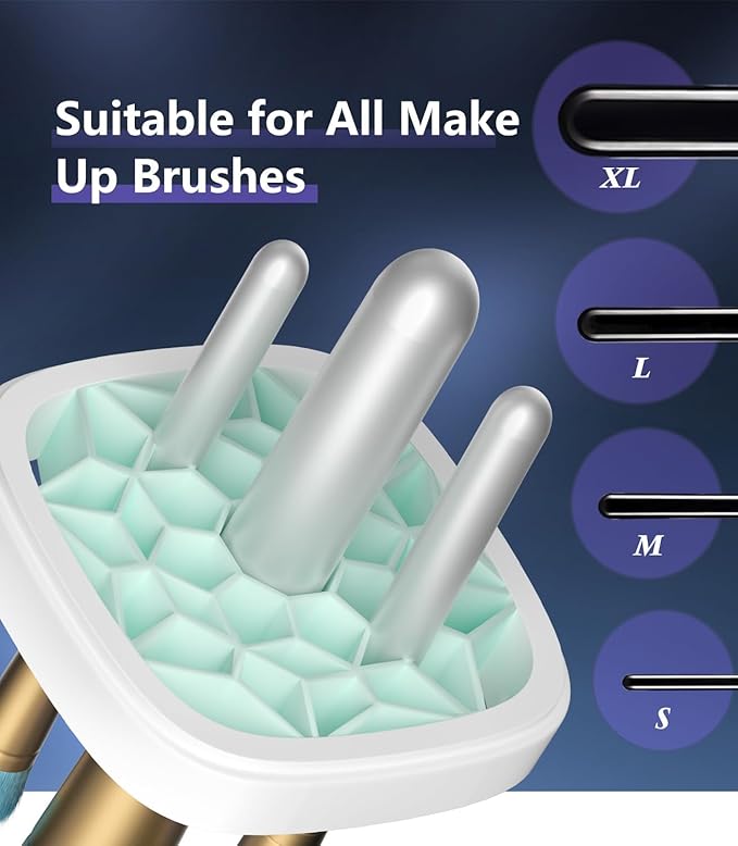 5.0 Upgraded Makeup Brush Cleaner Machine【Industry NO.1-10000 RPM Turbine Motor】Electric Makeup Brush Cleaner【SGS Certified - Zero Dust Residue】Universal One-Button Cleaner, makeup brushes cleaner