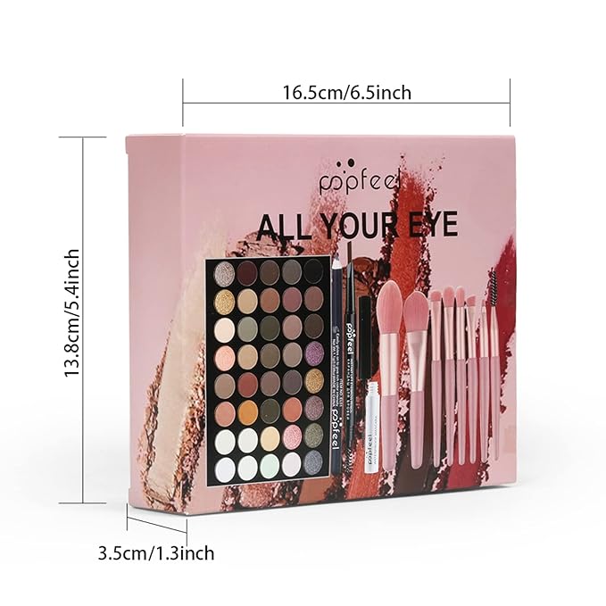 Makeup Kit All-in-one Girls Makeup Gift Set for Women Full Starter Cosmetics Kit, Include Eye Brushes Set, Eyeshadow Palette, Eyebrow Pencil, Mascara, Eyeliner Pencil