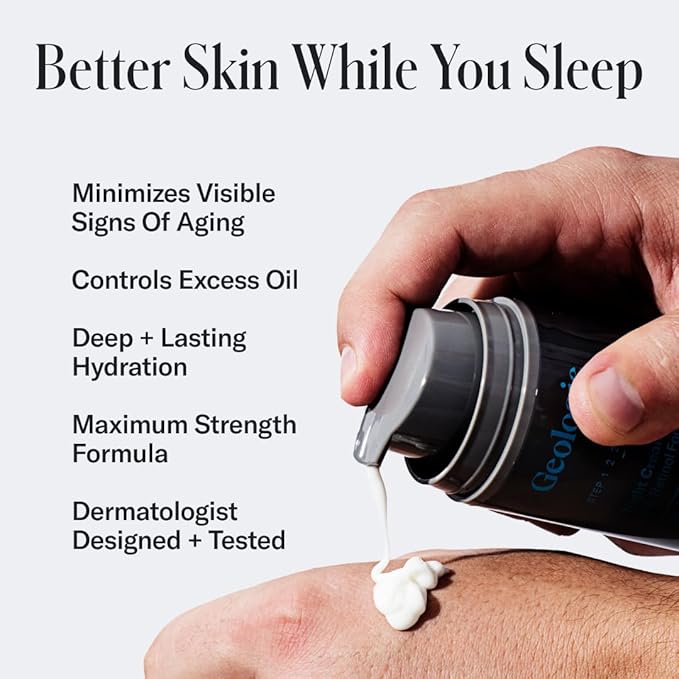 Geologie Sensitive Skincare Set for Men & Women | 3-Month Gentle & Effective Daily Skin Routine | Acne, Oily Skin, Dark Spots | Face Wash 2-Pack, Retinol Face Cream, SPF15 Moisturizer & Eye Cream