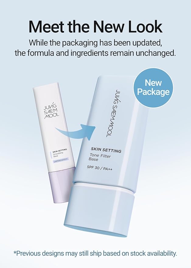 JUNG SAEM MOOL Skin Setting Tone Filter Base 1.35 Fl Oz, Blue-Tone Correcting Primer for Yellow and Dull Skin, Hydrangea Collagen for Hydration, Pore-Smoothing Face Primer, Korean Base Makeup
