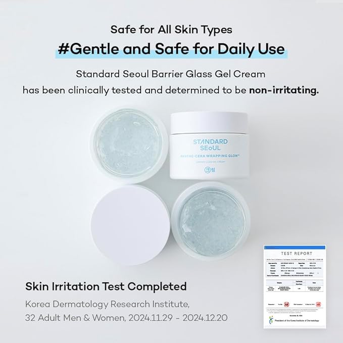 Barrier Glass Gel Moisturizer – Instantly Soothes & Hydrates, Lightweight Gel Cream for Sensitive Skin, Panthenol & 5 Ceramides, Glass-Skin Finish, 50ml