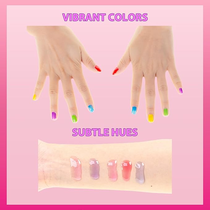 Barbie Cosmetic Makeup Set for Girls with Super Sparkly Lip Gloss Nail Polish and Nail Stickers 11 Pieces, Perfect for Parties Sleepovers Makeovers, Birthday Holiday Gift, Ages by Townley Girl