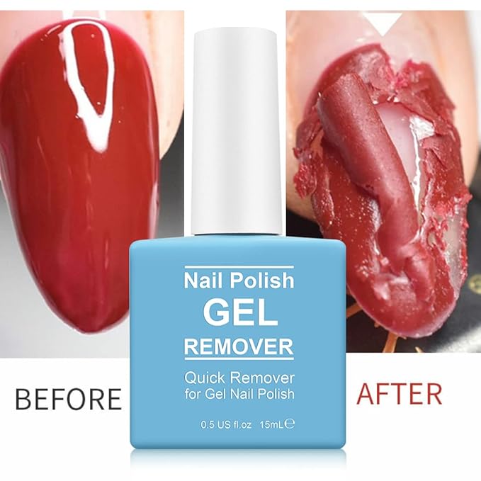 Gel Polish Remover for Nails, Easy & Quick Soak Off Gel Polish Remover in 3-5 Minutes, No Damage to Nails, for Salon & Home Use