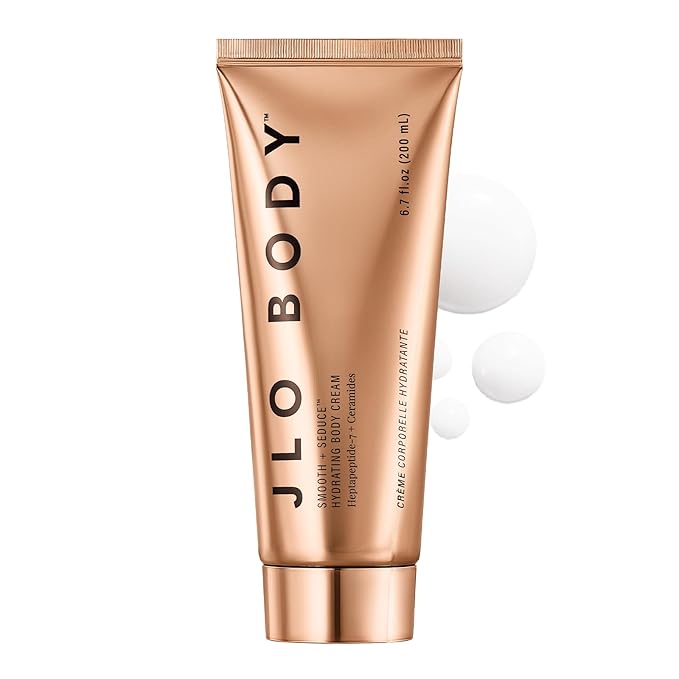 JLO BEAUTY Firming Body Lotion & Hydrating Moisturizer, Enriched with Peptides, Hyaluronic Acid, Ceramides & Caffeine, Whipped Body Cream For Women, Firming Skin Care, Smooth + Seduce, 6.7 Oz