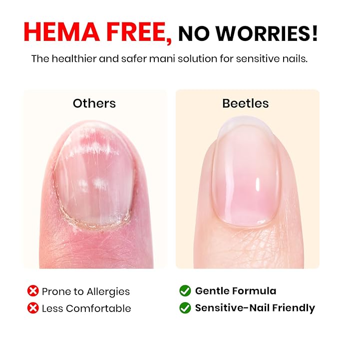 Beetles Gel Polish Gel Base Coat HEMA Free, TPO Free Base Gel Nail Polish 15ml Soak Off LED Nail Lamp Base Coat Upgraded Formula Long-Lasting DIY at Home and Nail Salon