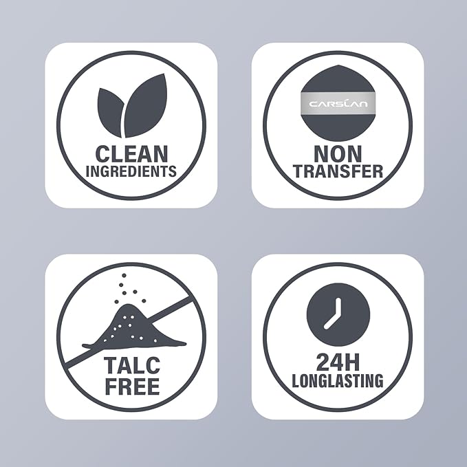 CARSLAN 2.0 Black Magnet Soft Focus Make Up Powder, Waterproof Loose Setting Powder, 24H Longlasting, Oil Control, Talc-Free Face Powder, 03 Light Purple For Sensitive Skin, 0.28Oz