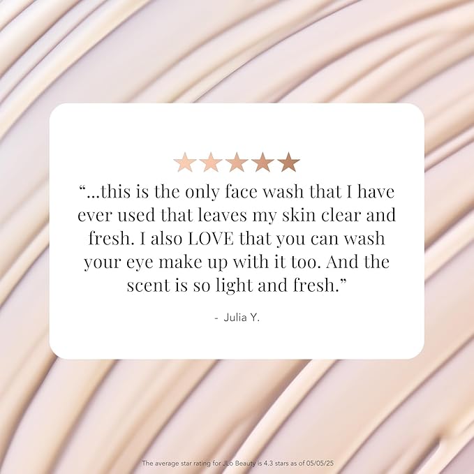 JLO BEAUTY Gel Cream Face Wash, Daily Facial Cleanser & Makeup Remover, Hydrating Sulfate Free Skin Care Formula with Antioxidants, Gentle Face Cleanser For Women, That Hit Single, 5 Oz