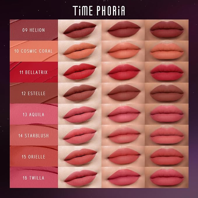 NEBULA VELVET LIP CREAM-Long Lasting Lip Stain, Waterproof and Transferproof Lip Tint, Matte Finish, Smooth Out Lip Lines, Lightweight & High Coverage, Stocking Stuffers (16 TWILL)