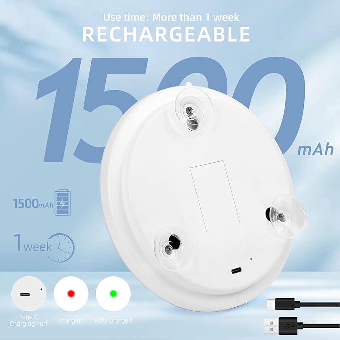 10x Lighted Magnifying Mirror with Suction Cups, Large 6'' Magnified Mirror with Light, Rechargeable Battery, 3 Colors Dimming Light, with Tweezers & Scissors