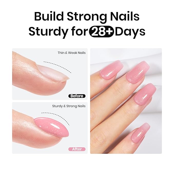 Beetles Nude Rubber Base Gel Nail Polish - Light Pink Color Base Gel 5 in 1 for Nails Strengthening, Building, Enhancing, Reinforcing, Long Lasting Protecting U V LED Lamp Cure