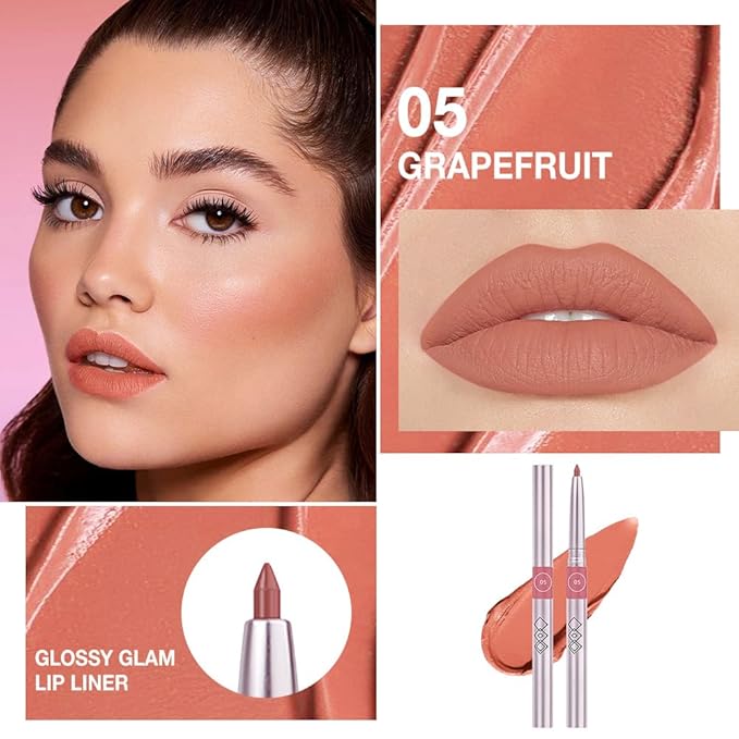 evpct Silky Smooth Lip Liner Pencil Retractable, Orange Red Lip Liner Creamy Long-Lasting Formula for Precision Contouring Matte Velvet Pigmented Rich Lip Colors Crayon Lipstick 05