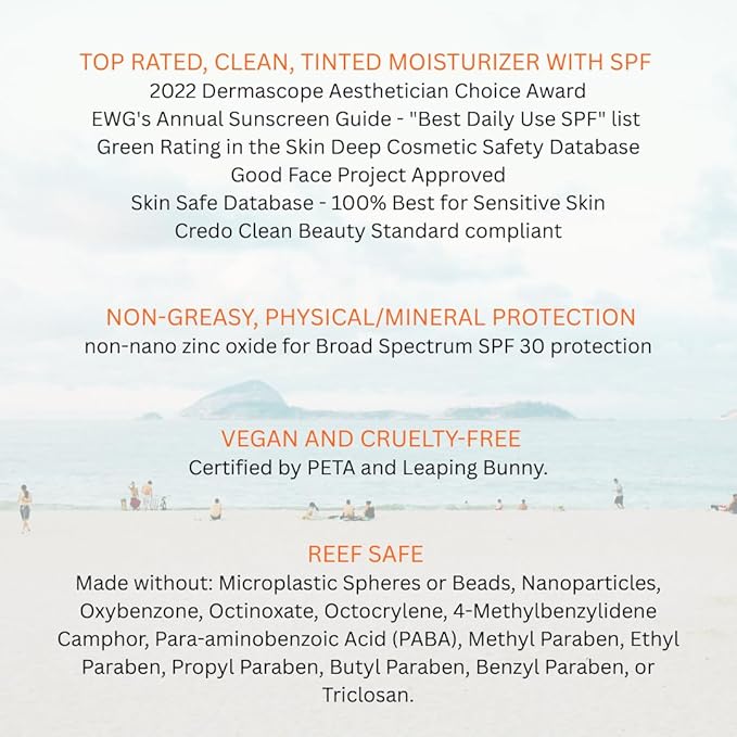 Suntegrity Tinted 5 in 1 Mineral Sunscreen for Face (SPF 30-2 oz) - Medium | BB Cream Moisturizer with Physical UVA/UVB Broad Spectrum Protection | Safe for Sensitive Skin