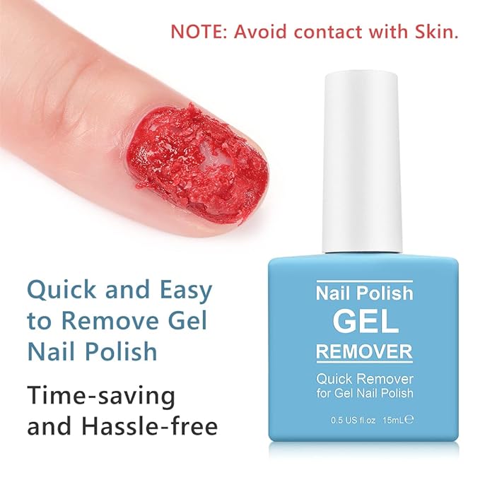 Gel Polish Remover for Nails, Easy & Quick Soak Off Gel Polish Remover in 3-5 Minutes, No Damage to Nails, for Salon & Home Use