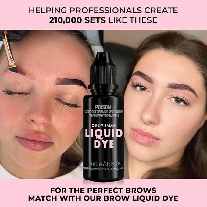 One V Salon Brow Lamination and Lash Lift Professional Kit – Instant Lift for Lashes & Brows – Vegan, Long-Lasting, Complete Lash and Brow Lift Kit with Sachets, Tools, and Glue Balm