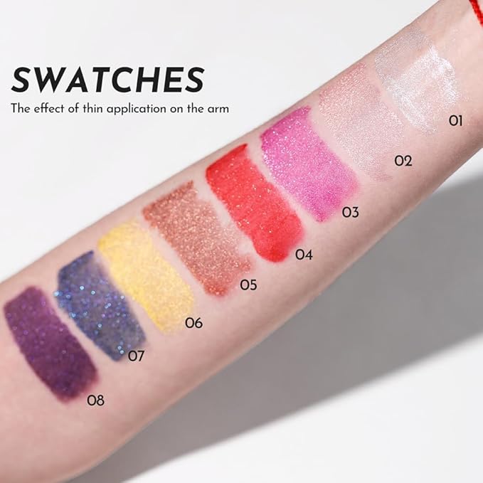 YOUNG VISION 8Pcs Lip Gloss Collection Makeup Set Set, Shiny Smooth Soft Liquid Lip Glosses, Non Transfer Gloss, Multi-Purpose Lip Liner, Gloss, Eyeliner & Eyeshadow for Girls and Women Makeup