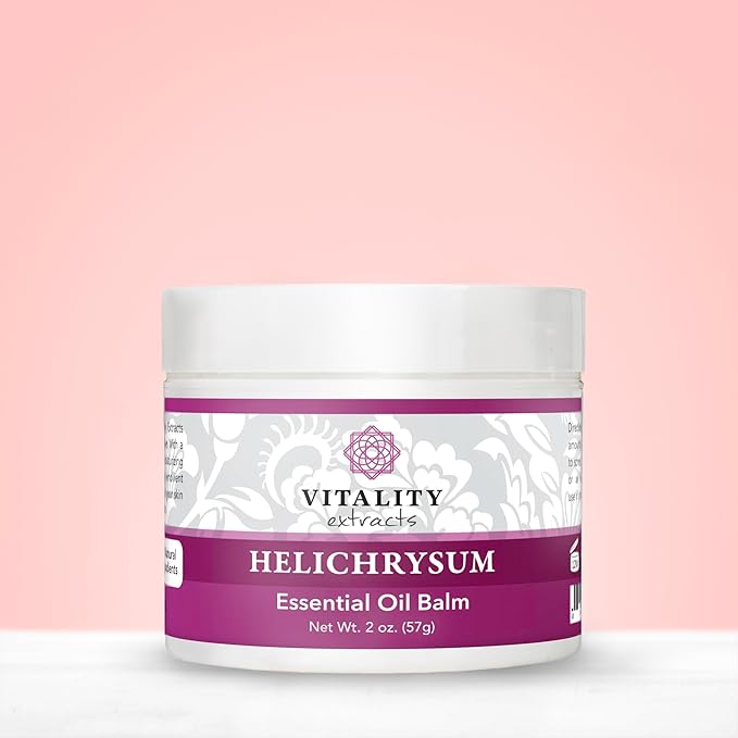 Vitality Extracts Helichrysum Balm - 2oz, Helichrysum Gymnocephalum, Beeswax, Almond Oil, Ultra-Moisturizing, Skin Healing, Full Body Hydration
