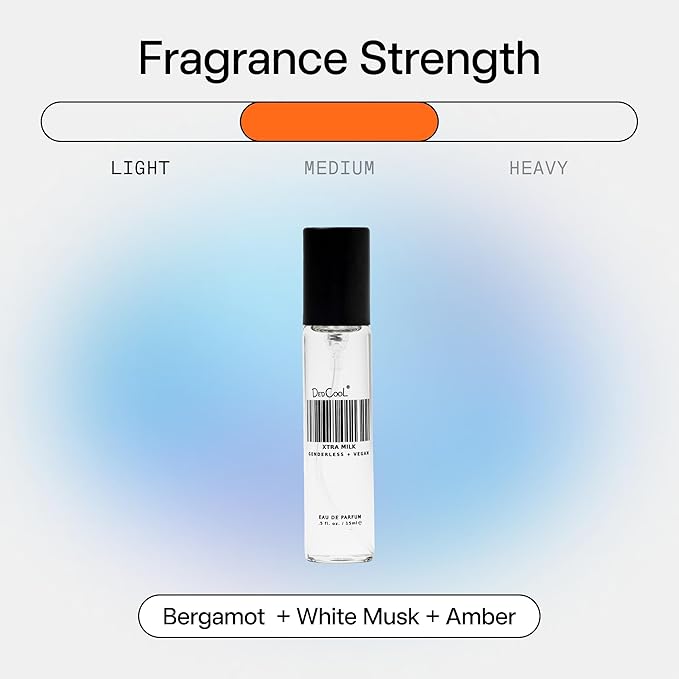DedCool Eau de Parfum | Xtra Milk | Genderless Luxury Fragrance | Bergamot, White Musk & Amber | Non-Toxic, Vegan | Long Lasting Perfume for Men & Women | Clean, Sophisticated Aroma | 15 mL