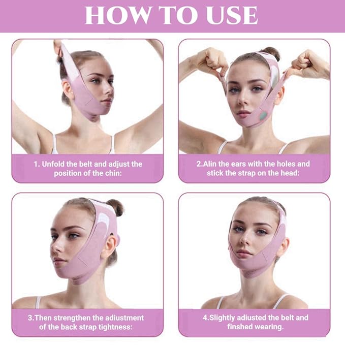 Graphene V-Line Mask Chin Up Mask V Shaped Face Mask Chin strap for sleeping,Jawline Shaper,Lilac,Small
