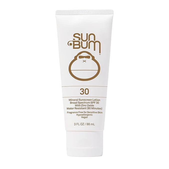 Sun Bum Mineral SPF 30 Sunscreen Body Lotion - Broad Spectrum Moisturizing Facial Sunscreen with Vitamin E - Vegan and Hawaii 104 Act Compliant (Without Octinoxate & Oxybenzone) - Travel Size - 3 oz