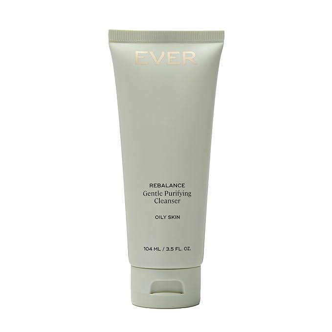 EVER Rebalance Gentle Purifying Cleanser – Purifying Gel Cleanser with Salicylic Acid & Willow Bark for Oily Skin, Deep Pore Cleanse & Blemish Control, Clean-Formulated - 3.5 fl oz