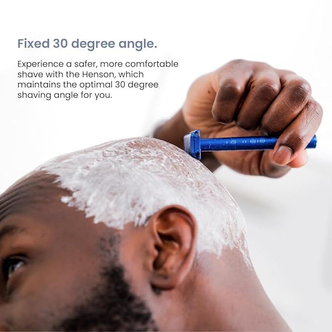 Henson Shaving Razor - Copper Double Edge Safety Razor with 5 Spare Blades - 30° Angled Precision With Superior Blade Rigidity- Reusable Single Blade Razors For Men and Women - Mild Aggression