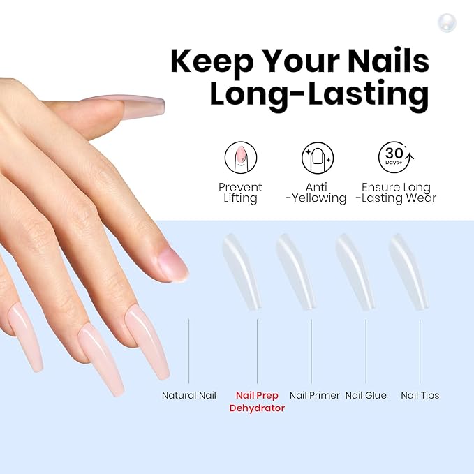 Beetles Nail Dehydrator 15ml Protein Prep for Gel Nail Polish, Upgraded Formula 2 in 1 Nail Bond Air Dry, No Lifting, HEMA Free & Acid Free for False Nail Tips Acrylic & U V Gel Gifts for Wom