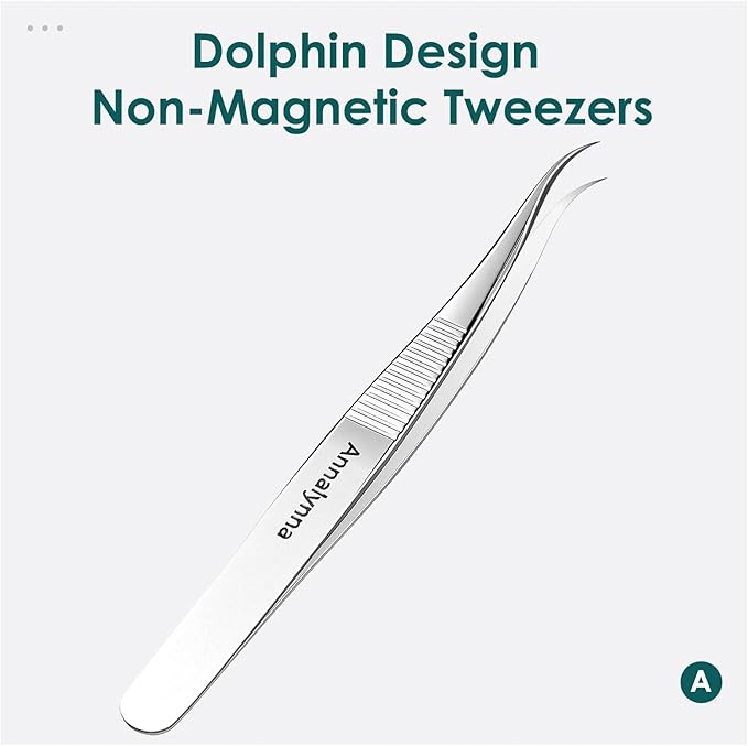 Super Sharp Pointed Tweezers, Precision Fine Point Tip Ingrown Hair Removal Tool, Professional Facial Blackhead Tweezers, Pimple Popper, Penguin Curve Design, Non-Magnetic