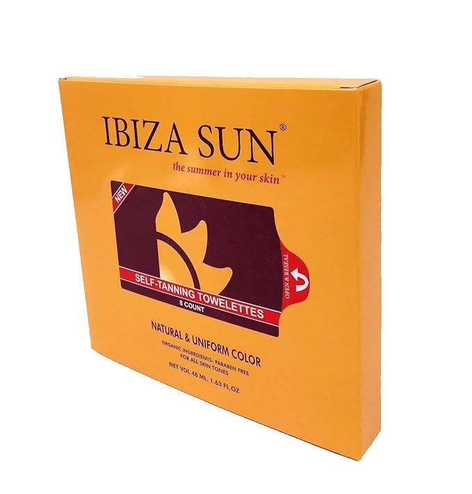 Self Tanning Wipes – Organic & Vegan Tan Towelettes for Face & Body – Streak-Free, Odorless, Quick Dry, Natural Glow – 8 count