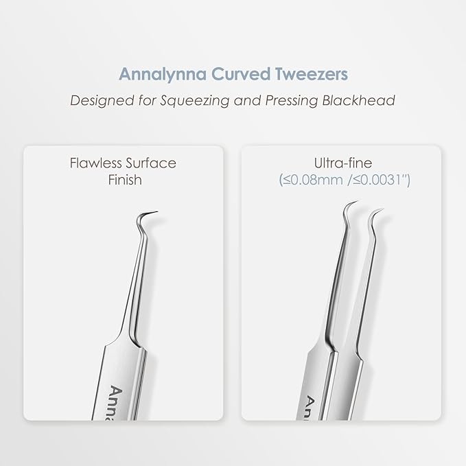 Luma 1 Visual Blackhead Remover Tweezers with Camera - Pimple Popper Tool with Camera 20x Magnification, 1080P, 8 LED Lights, with Blackhead Remover Pimple Popper Tool Kit (6 Piece Kit),Titanium