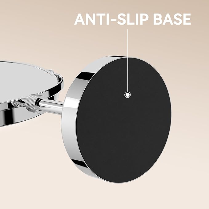 Nicesail Makeup Mirror Tabletop 8 Inch Double-Sided with 7X Magnification, Magnifying Mirror with Pedestal for Shaving Mirror, Height Adjustable for Make up Vainity Table, Chrome Finish (8 Inch, 7X)