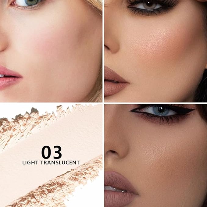 Kaely Longwear Loose Setting Powder, Face Finishing Powder Long Lasting Waterproof, Polvo suelto Face Brightener Makeup, Soft Matte Finish, Vegan & Cruelty-Free, 03 Light Translucent