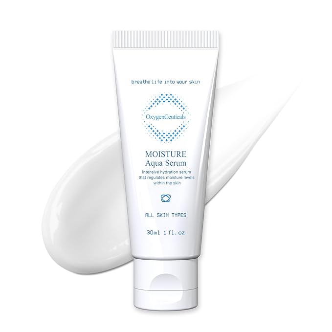 OxygenCeuticals Moisture Aqua Serum – Deep Hydrating & Moisturizing Serum with Hyaluronic Acid & Jojoba Oil, Non-Irritating Formula suitable for Dry, Oily & Acne-Prone Skin. 1.01 fl.oz (30ml)