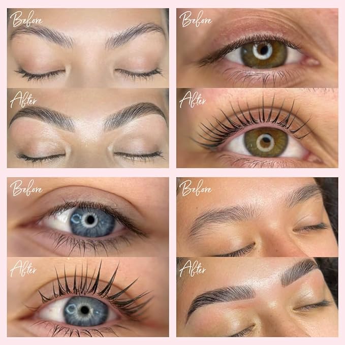 One V Salon Brow Lamination and Lash Lift Professional Kit – Instant Lift for Lashes & Brows – Vegan, Long-Lasting, Complete Lash and Brow Lift Kit with Sachets, Tools, and Glue Balm