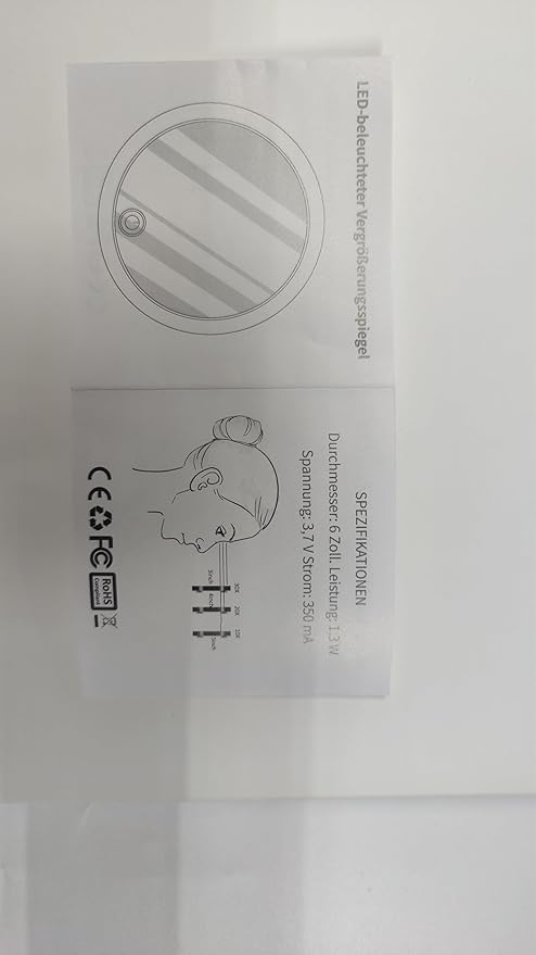 Magnifying Mirror with Light 20x, 3 Color Modes Dimming 6'' Lighted 20x Magnified Mirror with 3 Suction Cups, Travel Magnifying Mirror 20x, High Magnification Makeup Mirror with Tweezers & Scissors