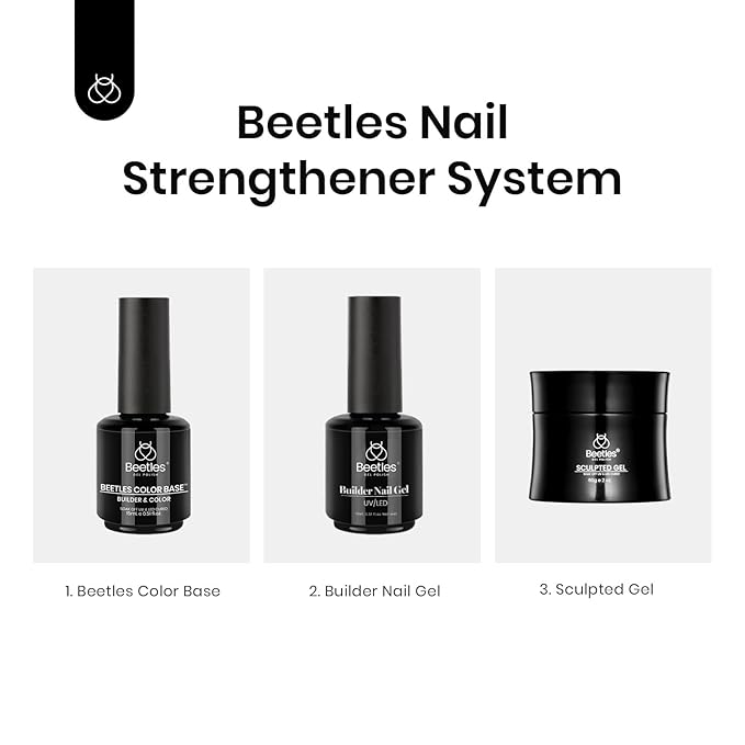 Beetles Gel Top Coat & Clear Rubber Base Gel Polish Set, 2Pcs 15ml Top Coat Nail Polish and Clear Nail Polish Soak Off UV LED for Nail Art Long Lasting DIY Manicure Use Gifts for Women