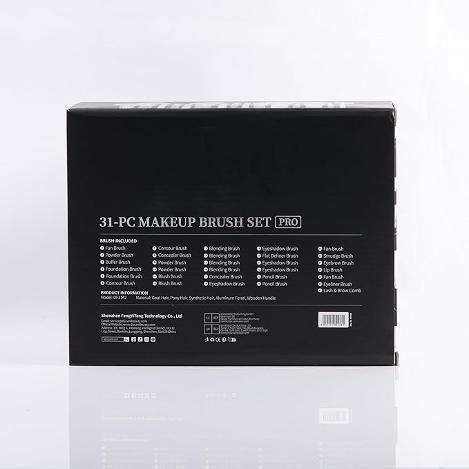 DUcare Professional Makeup Brushes Set 31Pcs Panda Series Makeup Brush Set Kabuki Foundation Blending Face Powder Blush Concealers Eye Shadows With Leather Case Organizer