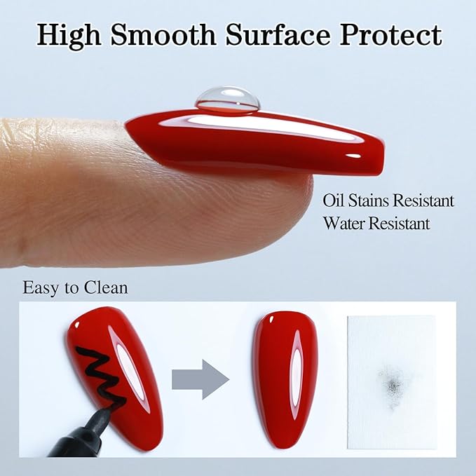 Double Rhythm 15ML No Wipe Gel Top Coat Base Coat Iridescent Glitter Shimmer 2 in 1 Nail Polish Soak Off Manicure DIY Home Salon (Clear)