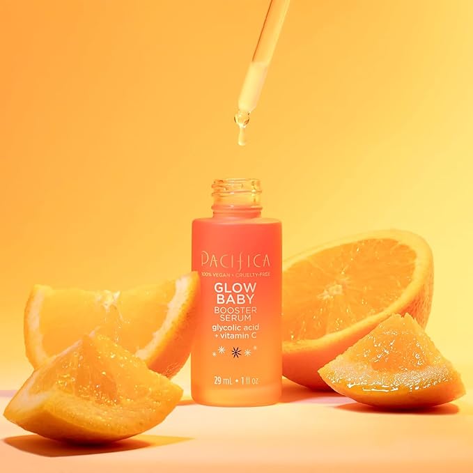 Pacifica Vitamin C Serum for Face – Glow Baby Brightening Facial Serum with Glycolic Acid – Vitamin C Booster Skin Care, Dark Spot Corrector, Vegan Skincare for Glowing Skin, Dermatologist Tested