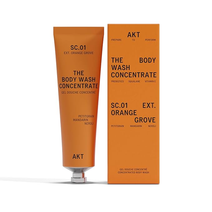 AKT The Body Wash Concentrate 3.4 Fl Oz, Natural Shower Gel with Skin-Balancing Prebiotics, Body Wash Women & Men, with Olive Squalane & Vitamin E, Sc.01 Orange Grove, All Genders
