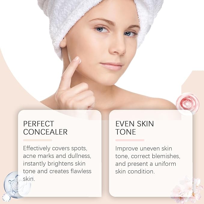 Brightening Concealer Tone-Up Cream, Lightweight Hydrating Foundation for Natural Glow, Moisturizing BB Cream for Smooth Flawless Skin 50g