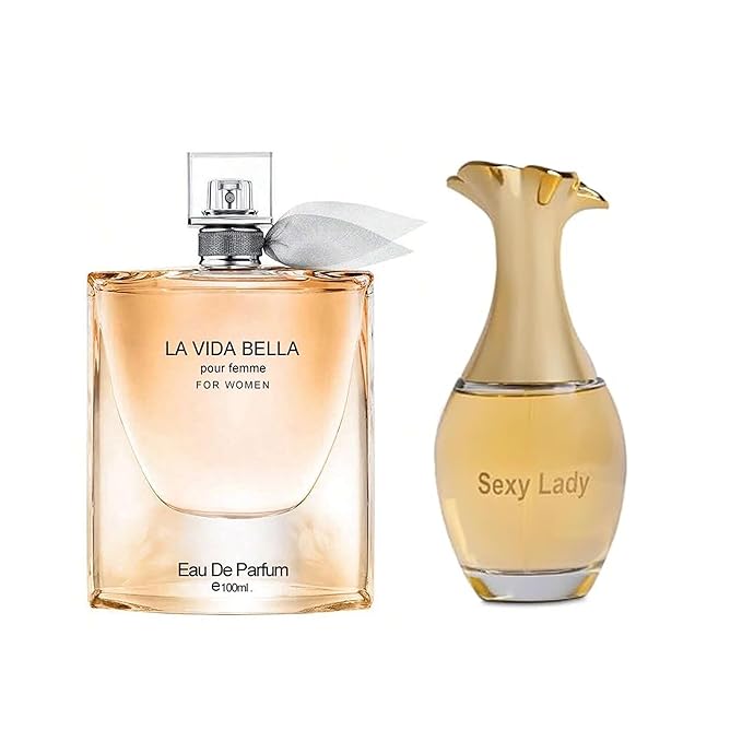 Women's Perfume La Vida Bella&Sexy Lady Combo Set Eau De Parfum Long Lasting Fragrance 3.4 Fl Oz Spray Each for Daily Used
