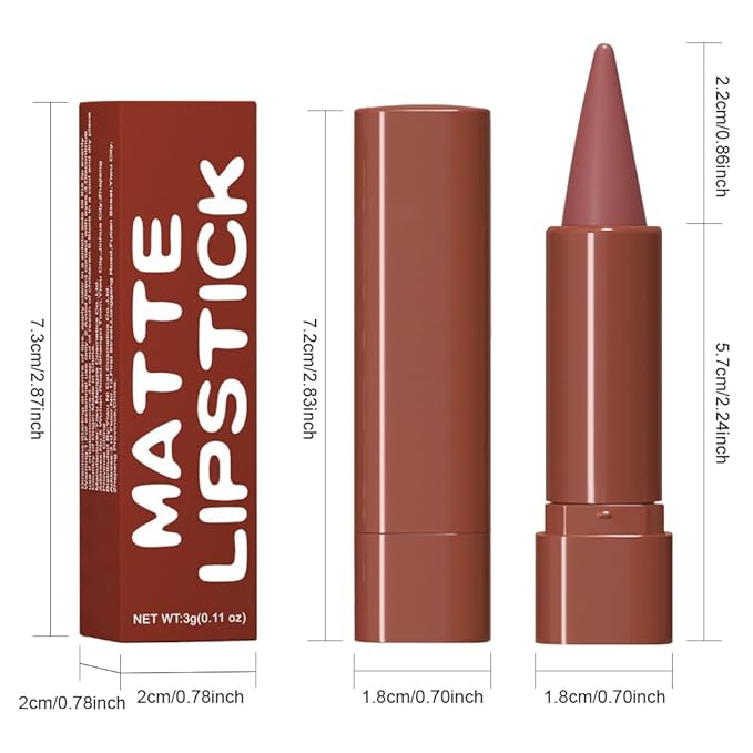 evpct 6Pcs Warm Red Brown Nude Maroon Dark Wine Gradient Matte Lipstick Lip Liner Crayon Combo Pencil Set for Women, Longwear Cream Lipliner and Lipstick Combo Makeup, Flawless Lip Bar Ombre Effect