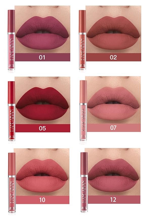 BestLand 6Pcs Matte Liquid Lipstick Set, 24H Transfer-Proof, Long Lasting, Moisturizing & Non-Sticky Lip Gloss Waterproof Lip Stain Sets for Women, Cruelty Free Lip Makeup (Set C)