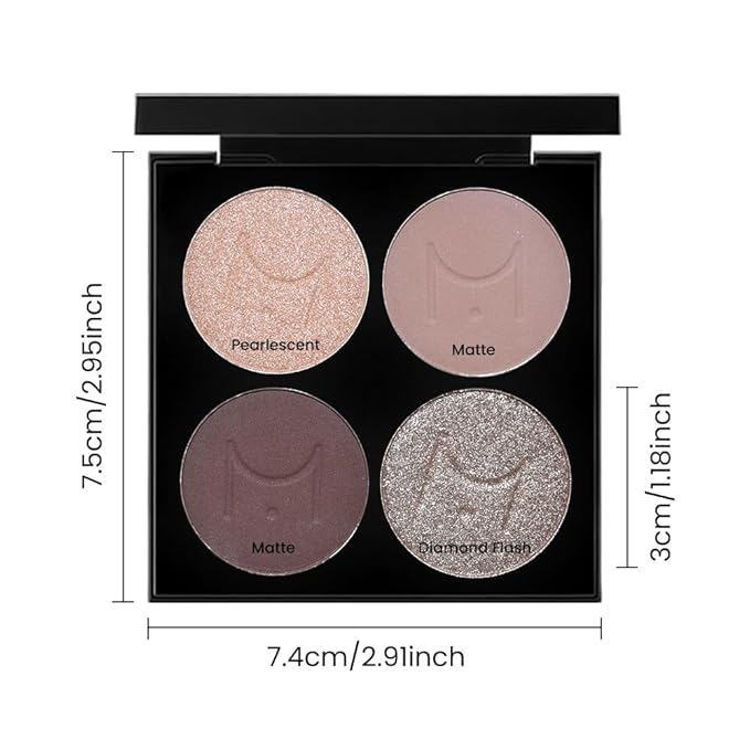 Eye Shadow Palette, Champagne Rose Pink Dark Brown Bronze Gold Eyeshadow Makeup, Vibrant Color Array Eyeshadow Palette, Matte & Shimmer Finishes, Long Lasting Waterproof, Incl. Built-In Mirror.