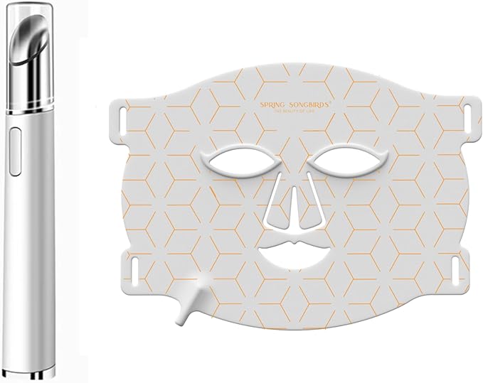8-Mode Facial Beauty Mask & Eye Massager Set | Spa-Inspired Skincare Device to Refresh, Brighten, and Smooth Skin | Gift for Women & Men