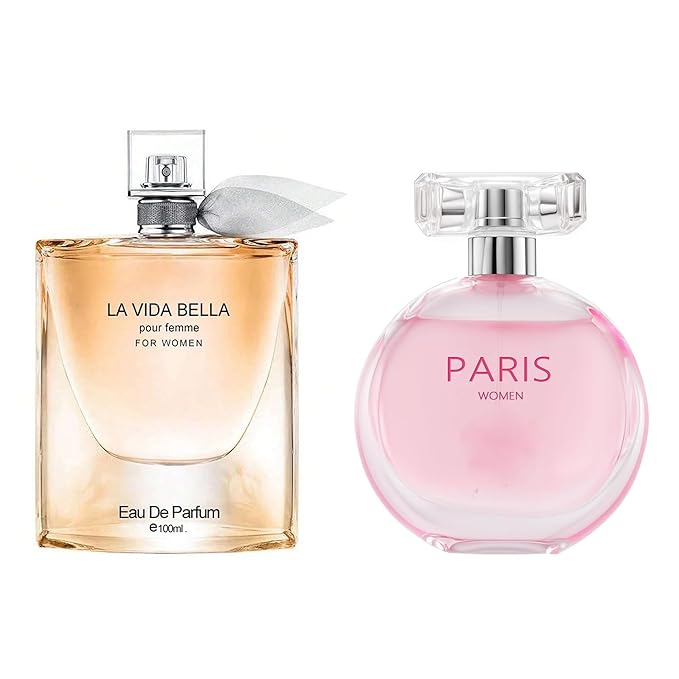 Women's Perfume La Vida Bella& Paris Women Combo Set Eau De Parfum Long Lasting Fragrance 3.4 Fl Oz Spray Each for Daily Used